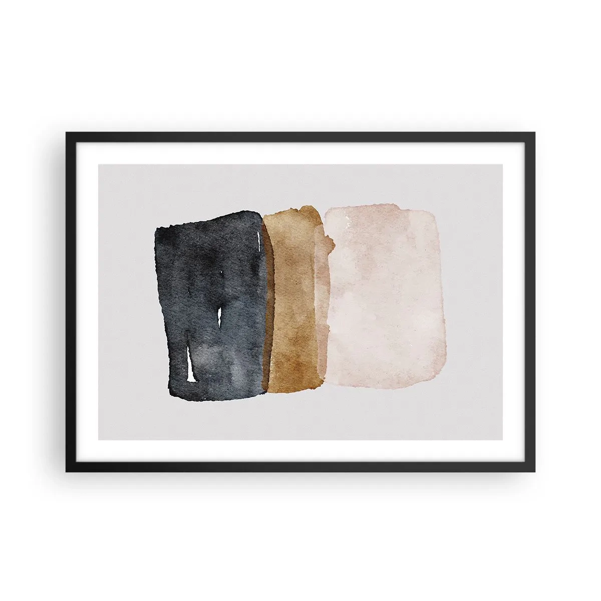 Plakat i sort ramme - Sammensætning af jordfarver - 70x50 cm
