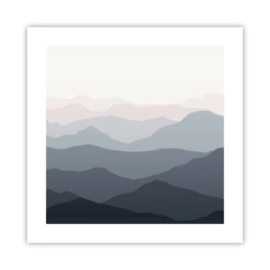 Plakat - Bølger af bjerge - 40x40 cm