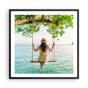 Plakat i sort ramme - Livet er smukt - 60x60 cm