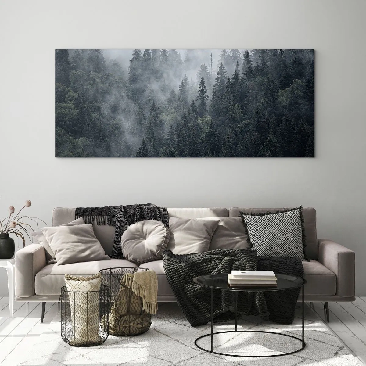 Billede på glas - Skovens daggry - 120x50 cm