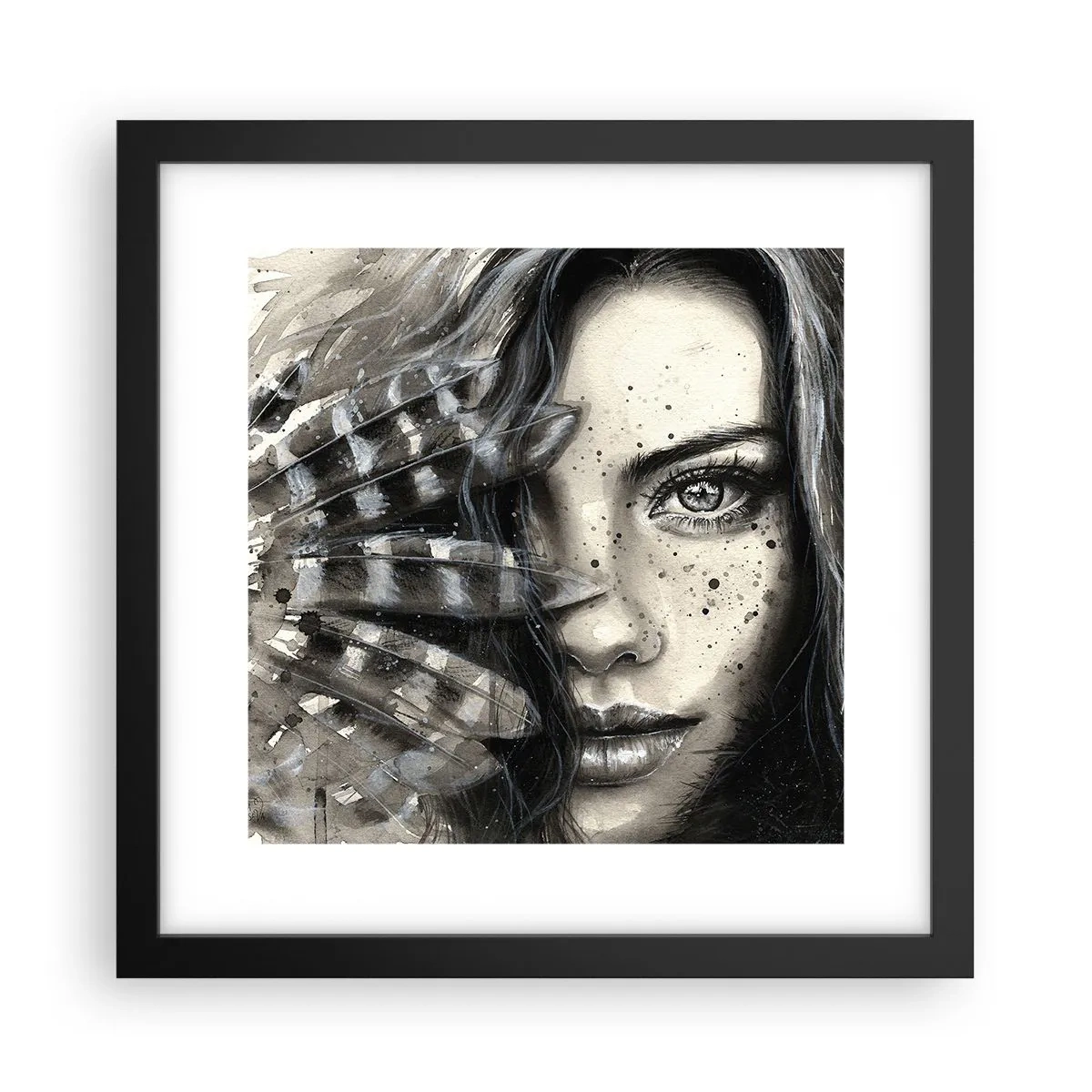 Plakat i sort ramme - Vild skønhed - 30x30 cm