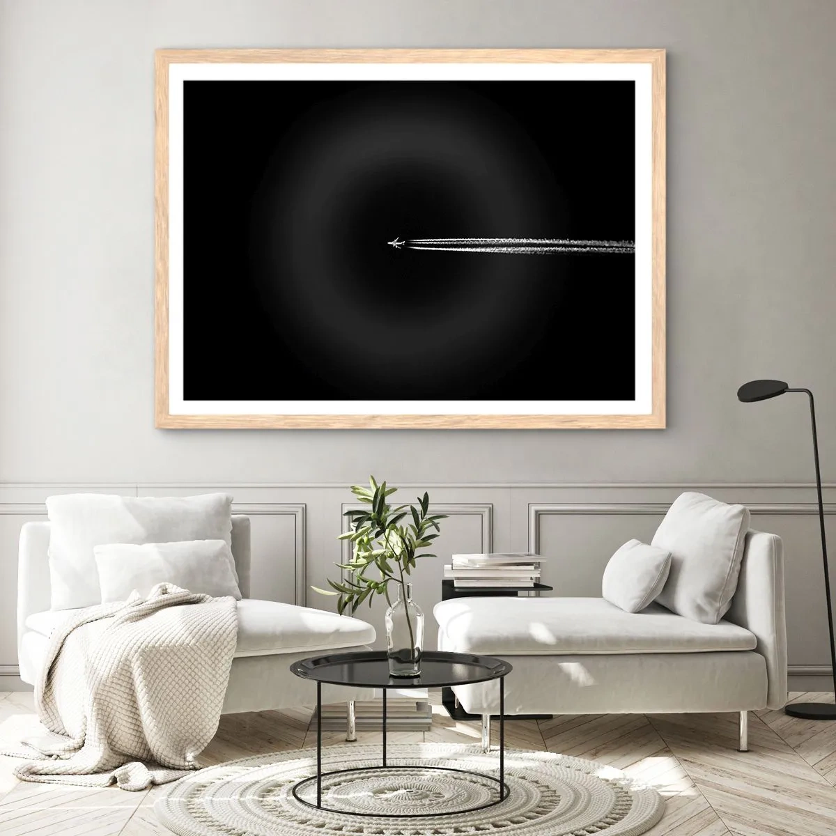 Plakat i ramme af lyst egetræ - Ind i en anden dimension - 40x30 cm