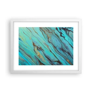 Plakat i hvid ramme - Turkis tidevand - 40x30 cm