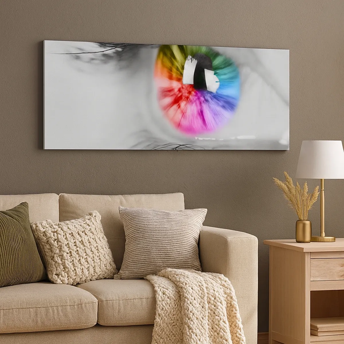 Lærredstryk - Billede på lærred - Se verden i farver - 30x30 cm