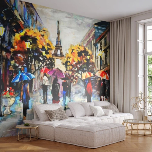 Fototapet Premium Canvas - Særligt smuk om efteråret - By, Paris, Eiffeltårnet - 400x280 cm