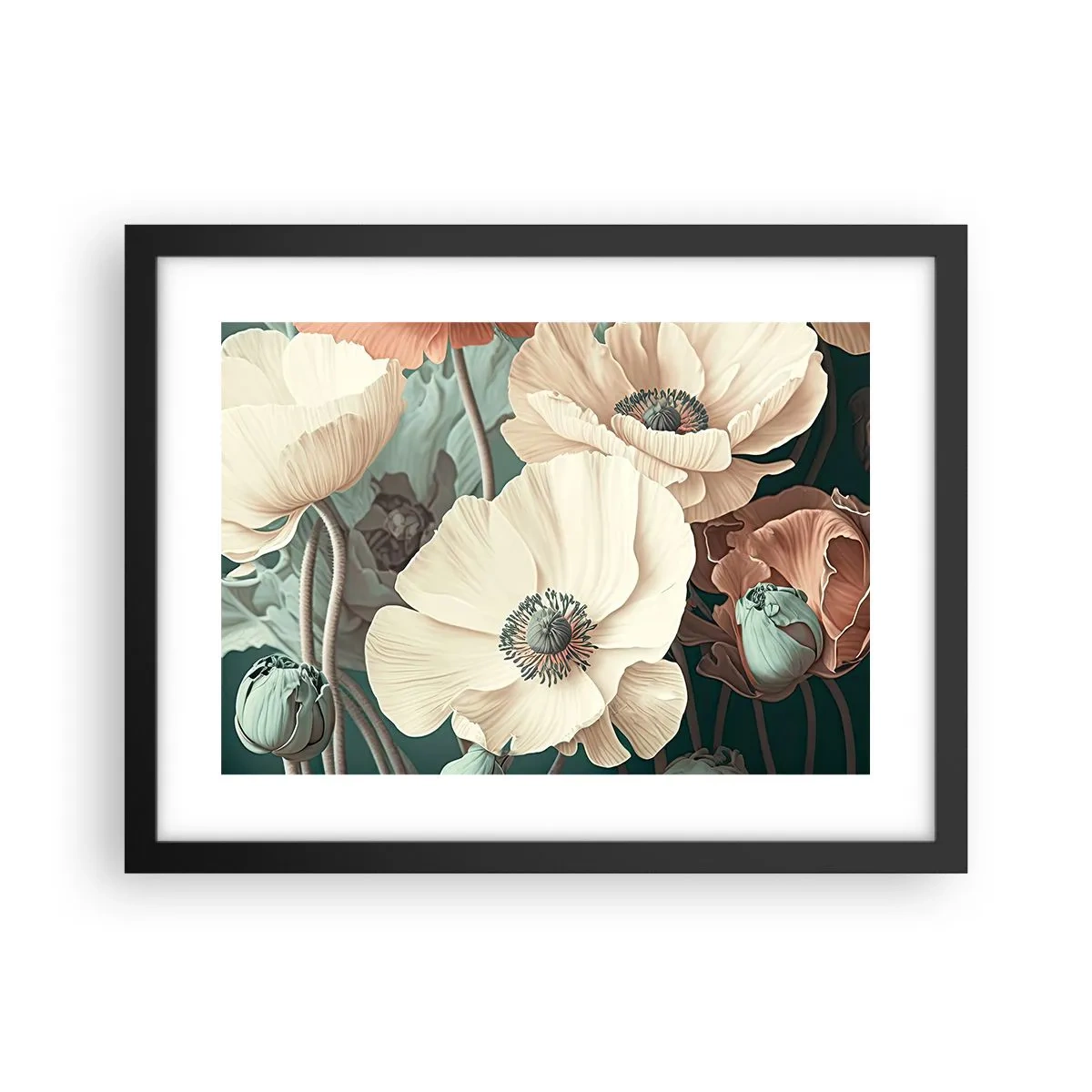 Plakat i sort ramme - Valmuernes hvisken - 40x30 cm