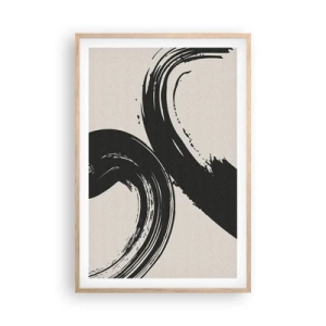 Plakat i ramme af lyst egetræ - Fejende og cirkulær - 61x91 cm
