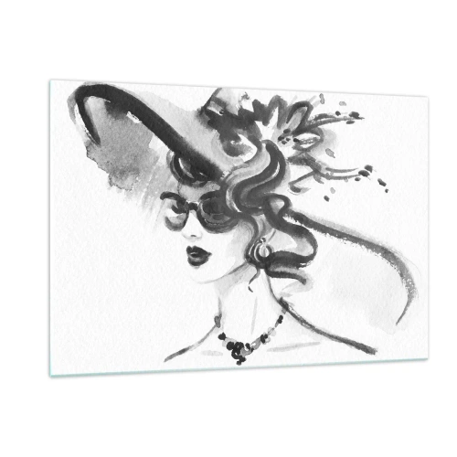 Billede på glas - Dame med karakter - 120x80 cm