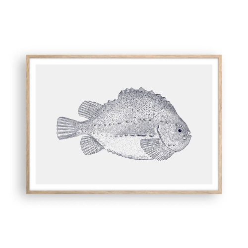 Plakat i ramme af lyst egetræ - Til naturforskerens album - 100x70 cm