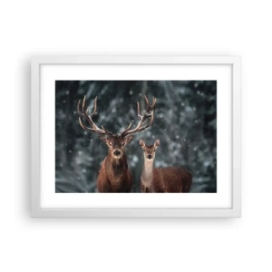 Plakat i hvid ramme - Skovens herre og hans kone - 40x30 cm
