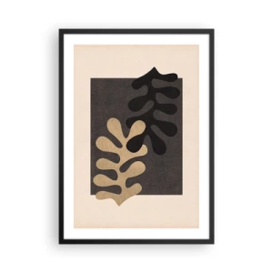Plakat i sort ramme - Minimalistisk abstrakt grafik med organiske former - 50x70cm - Fravær og supplement - Moderne vægdekoration til stue og soveværelse ARTTOR