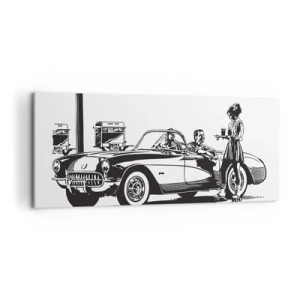 Lærredstryk - Billede på lærred - 60. - det ubekymrede Amerika - 100x40 cm