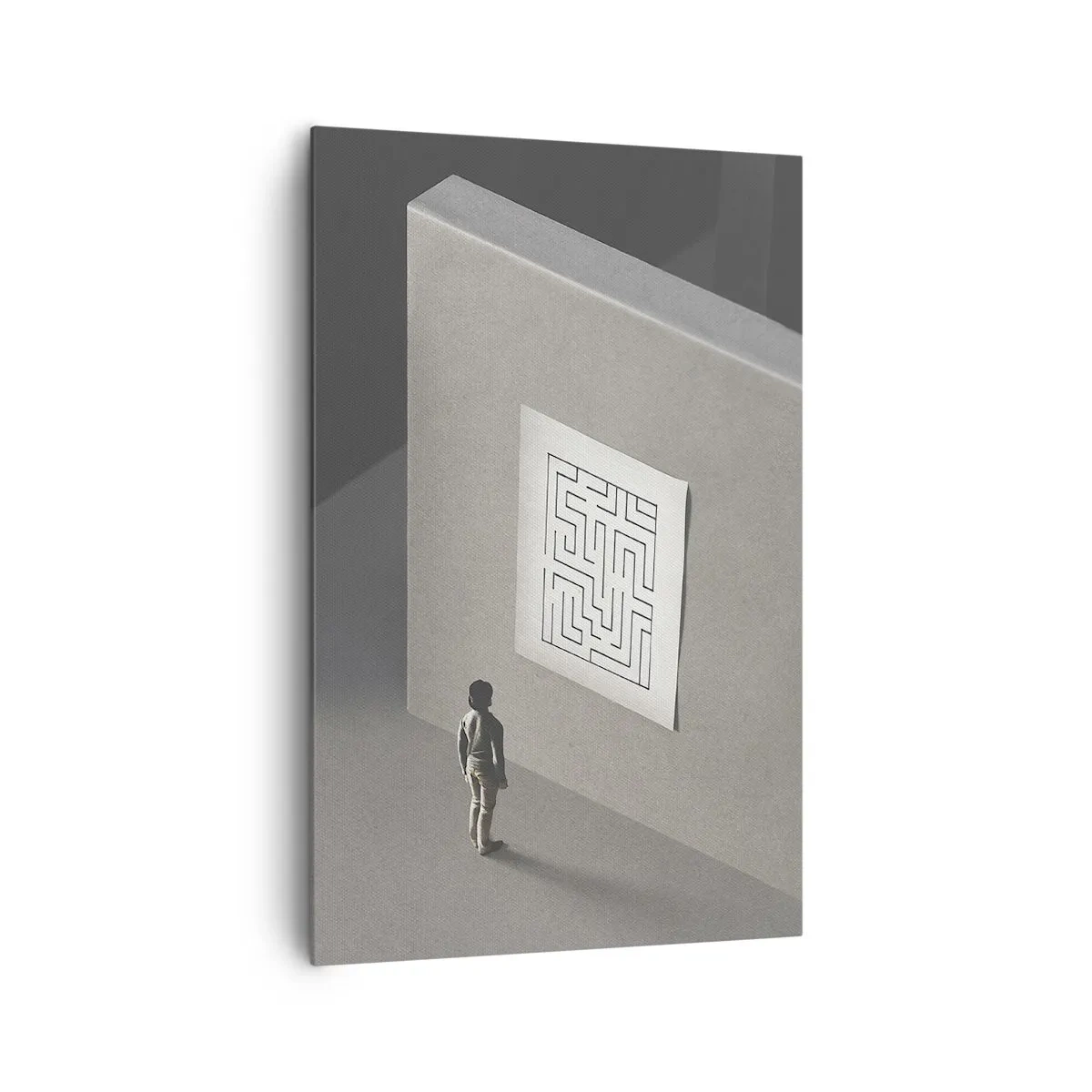 Lærredstryk - Billede på lærred - Men hvor er jeg? - 80x120 cm