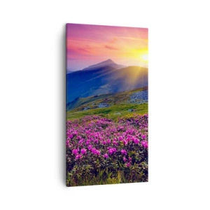 Lærredstryk - Billede på lærred - ... Og rundt omkring dufter det af fyrretræer og krydderurter - 45x80 cm