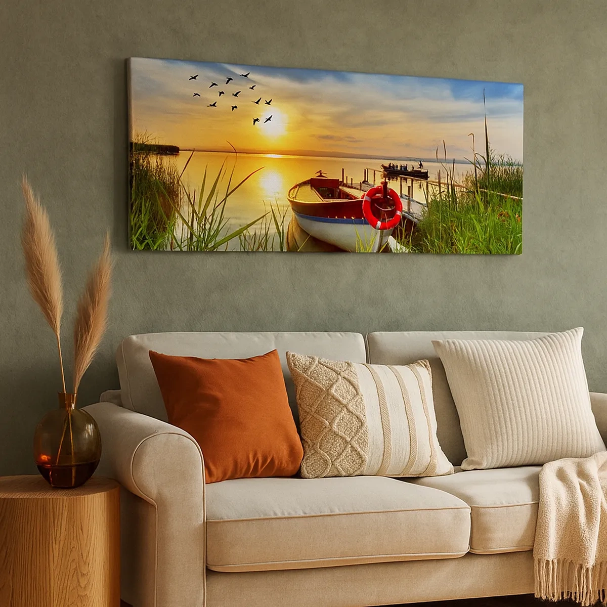 Lærredstryk - Billede på lærred - Skarverne er allerede på vej væk - 30x30 cm