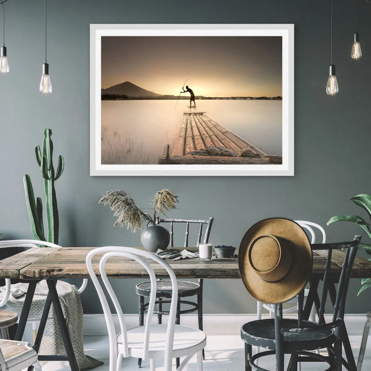 Plakat i hvid ramme - Før du hviler - 100x70 cm