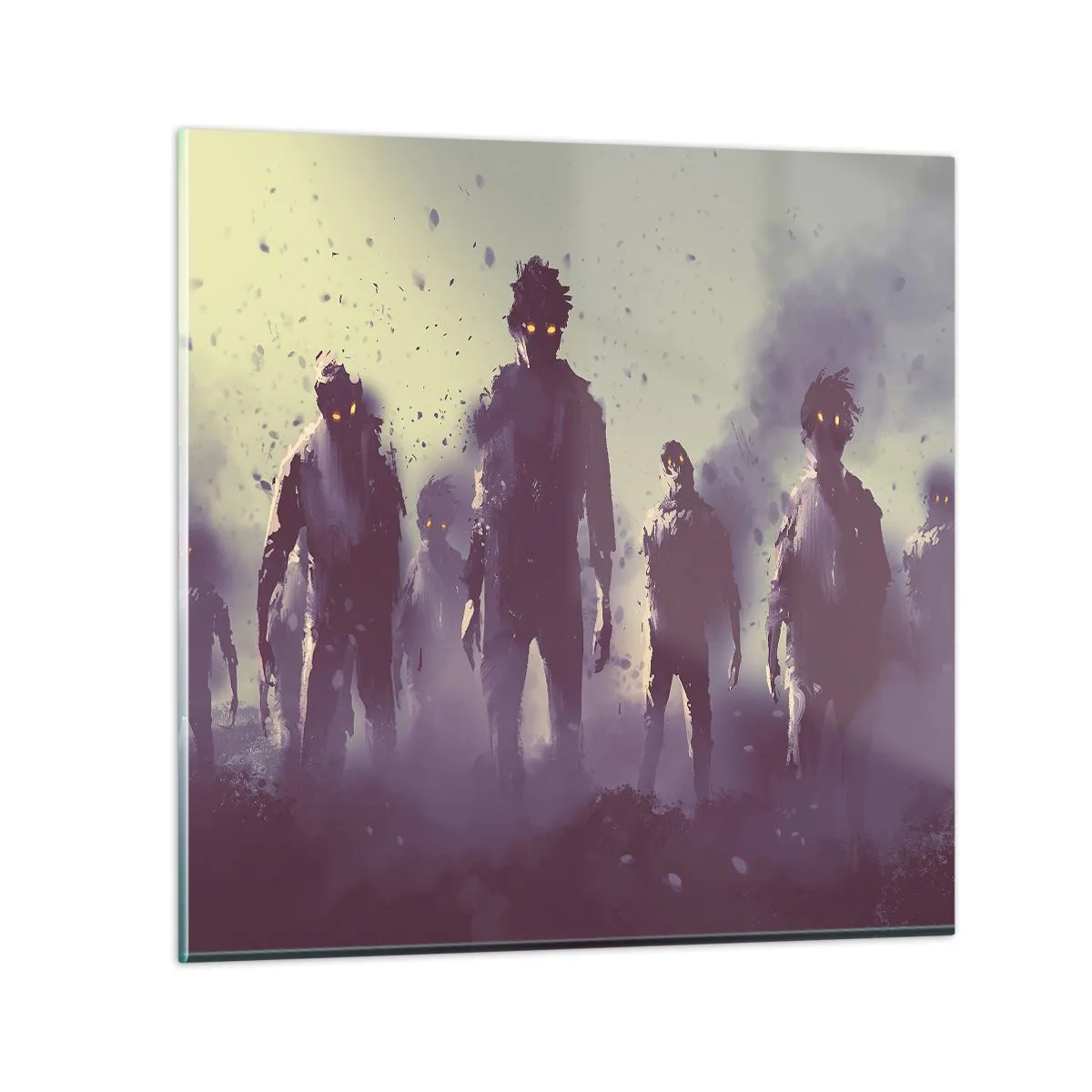 Billede på glas - Pas på! De kommer - 70x70 cm