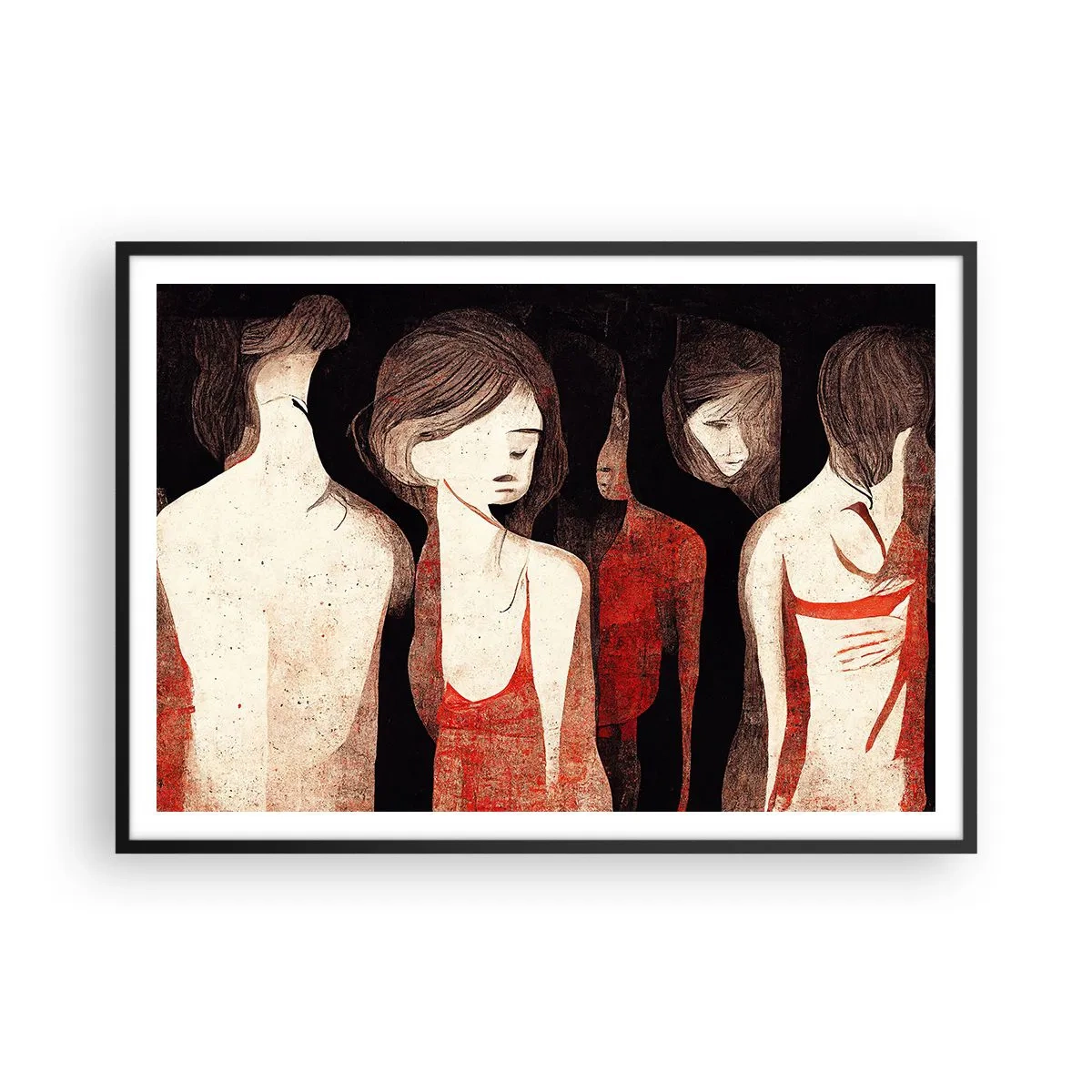 Plakat i sort ramme - Mørkets madonnaer - 100x70 cm