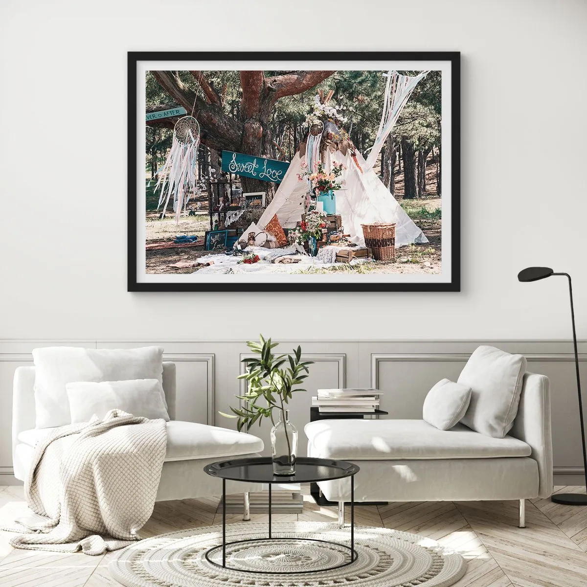 Plakat i sort ramme - Make love… - 50x40 cm