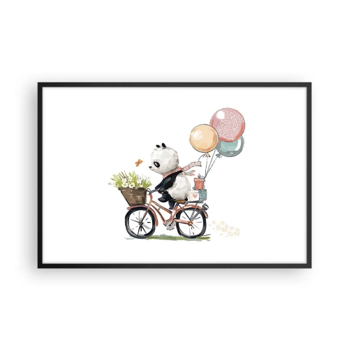 Plakat i sort ramme - Glædelig dag - 91x61 cm