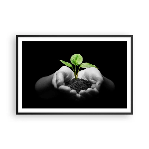 Plakat i sort ramme - Jeg elsker naturen, jeg beskytter den - 91x61 cm