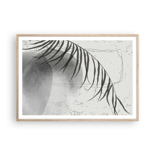 Plakat i ramme af lyst egetræ - Den subtile eksotisme i naturen - 100x70 cm