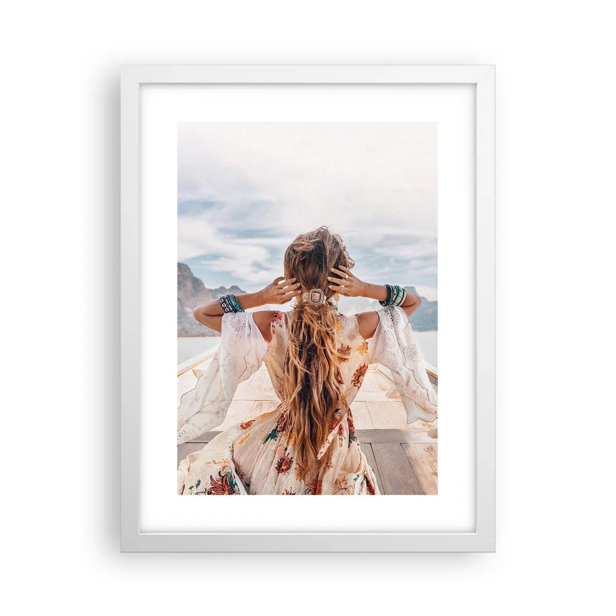 Plakat i hvid ramme - På vej mod lykken - 30x40 cm