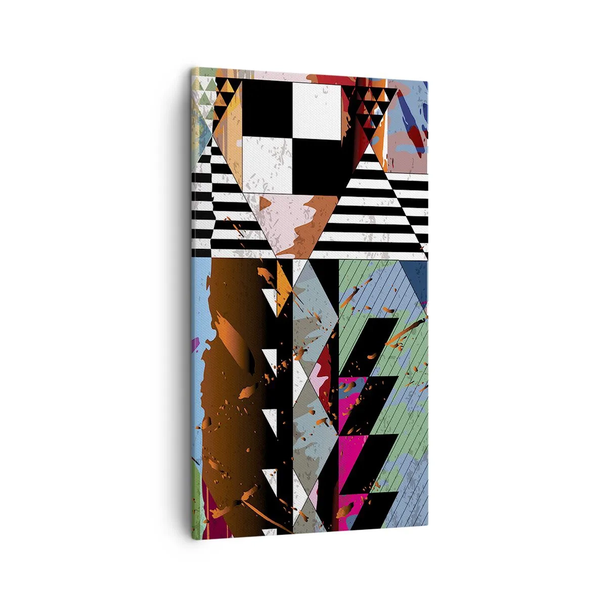 Lærredstryk - Billede på lærred - Geometrisk og organisk - 45x80 cm