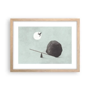 Plakat i ramme af lyst egetræ - En drøm går i opfyldelse - 40x30 cm