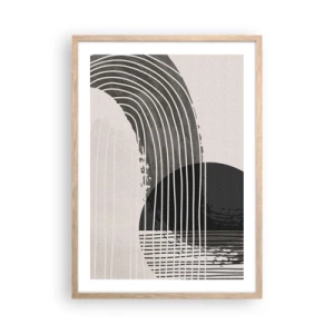 Plakat i ramme af lyst egetræ - Derhen og tilbage - 50x70 cm