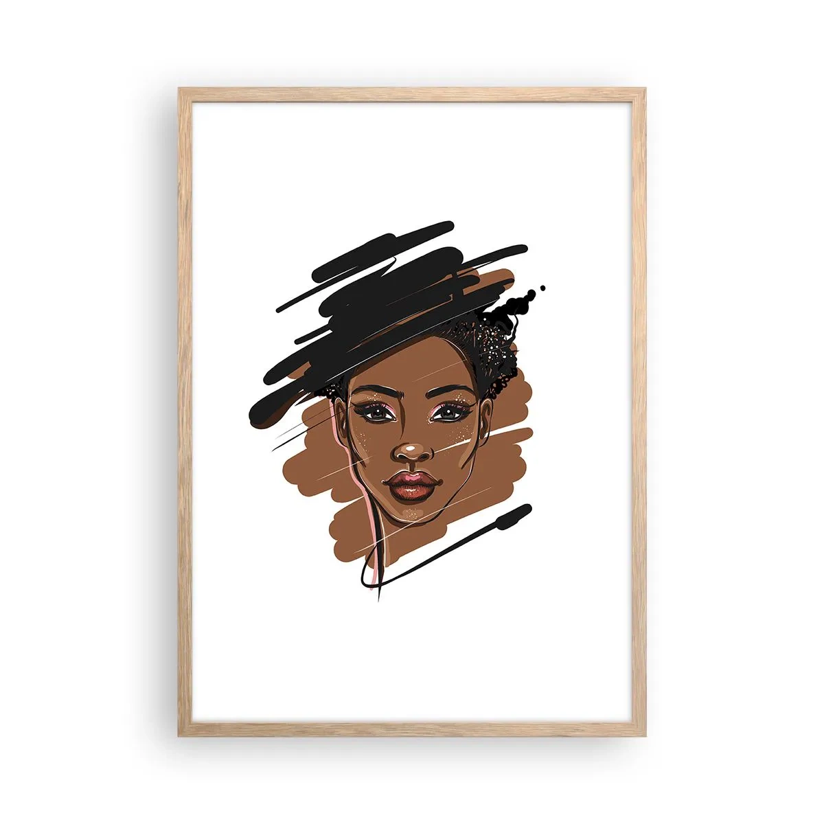 Plakat i ramme af lyst egetræ - Sød som chokolade - 50x70 cm