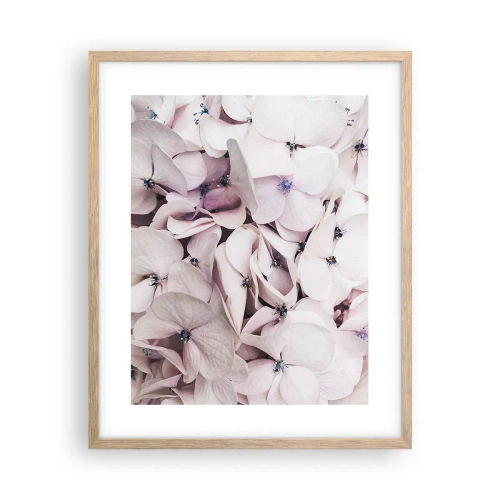 Plakat i ramme af lyst egetræ - I en flod af blomster - 40x50 cm