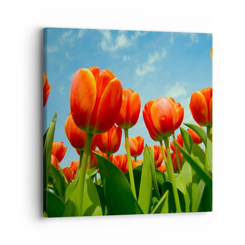 Lærredstryk - Billede på lærred - Bortset fra den blå himmel behøver de intet i livet - 30x30 cm