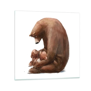 Billede på glas - Drøm sødt, børn - 70x70 cm