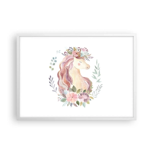 Plakat i hvid ramme - En invitation til eventyrets verden - 70x50 cm
