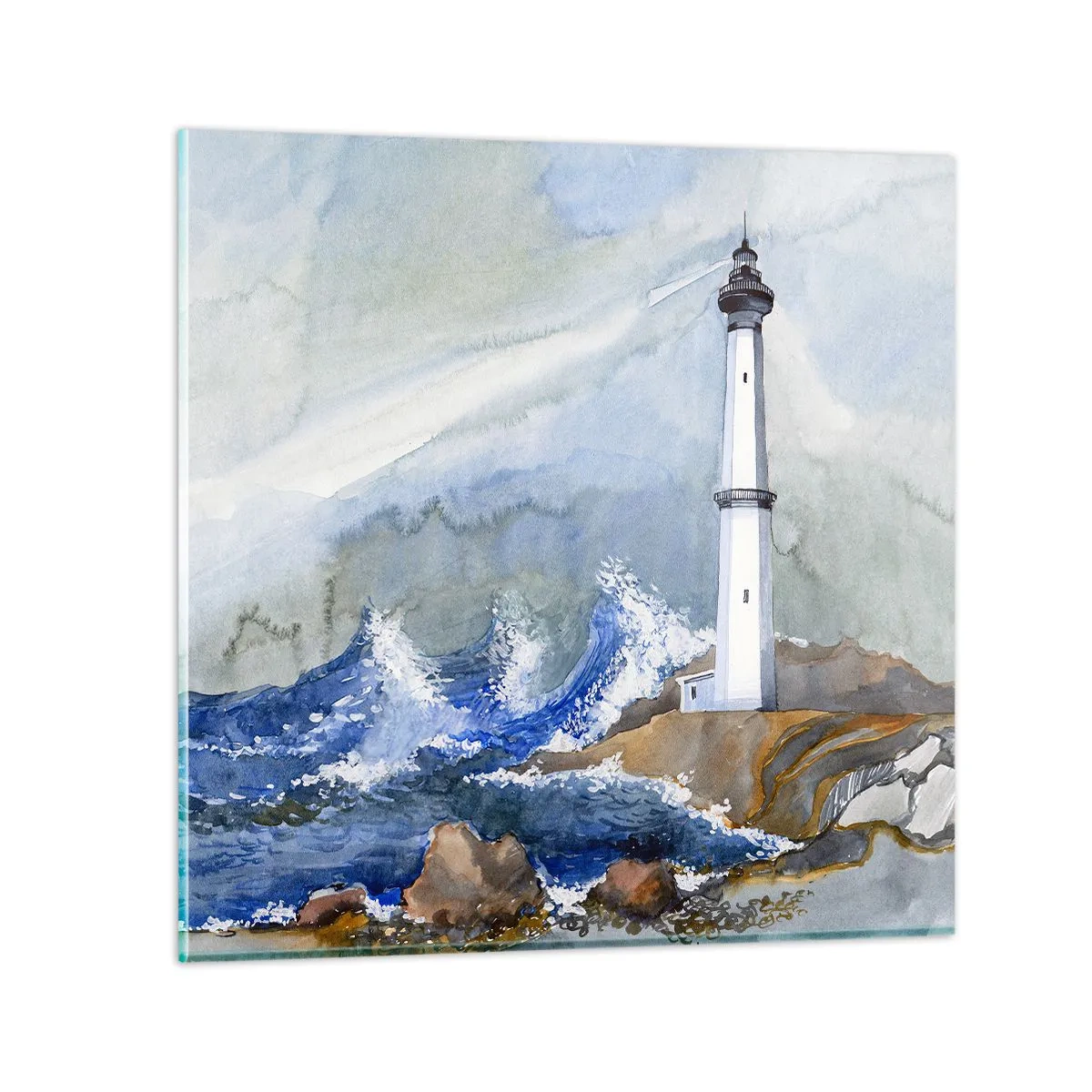 Billede på glas - Mod mørket og stormen - 60x60 cm