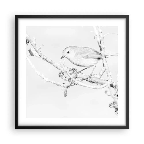 Plakat i sort ramme - Vintermorgen - 50x50 cm