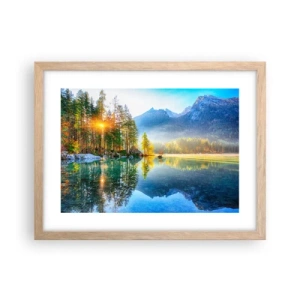 Plakat i ramme af lyst egetræ - Majestæt og sødme - 40x30 cm