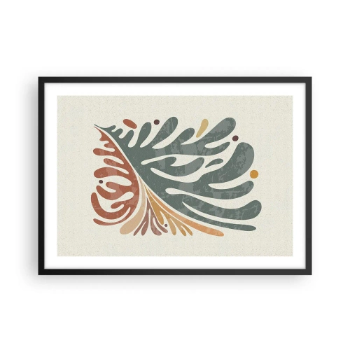 Plakat i sort ramme - Flerfarvet blad - 70x50 cm
