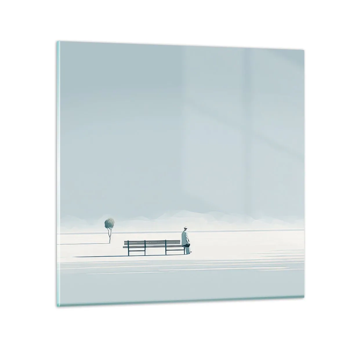 Billede på glas - Ja, jeg venter. - 60x60 cm