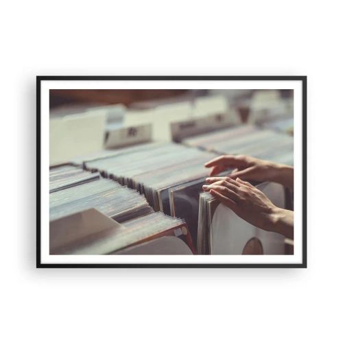 Plakat i sort ramme - På jagt efter følelser - 100x70 cm