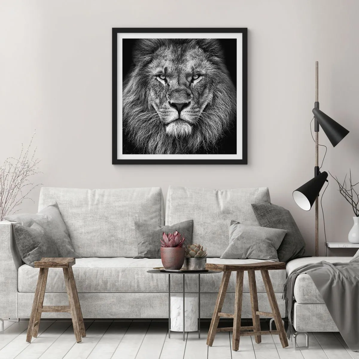 Plakat i sort ramme - I kroningsklædning - 40x40 cm