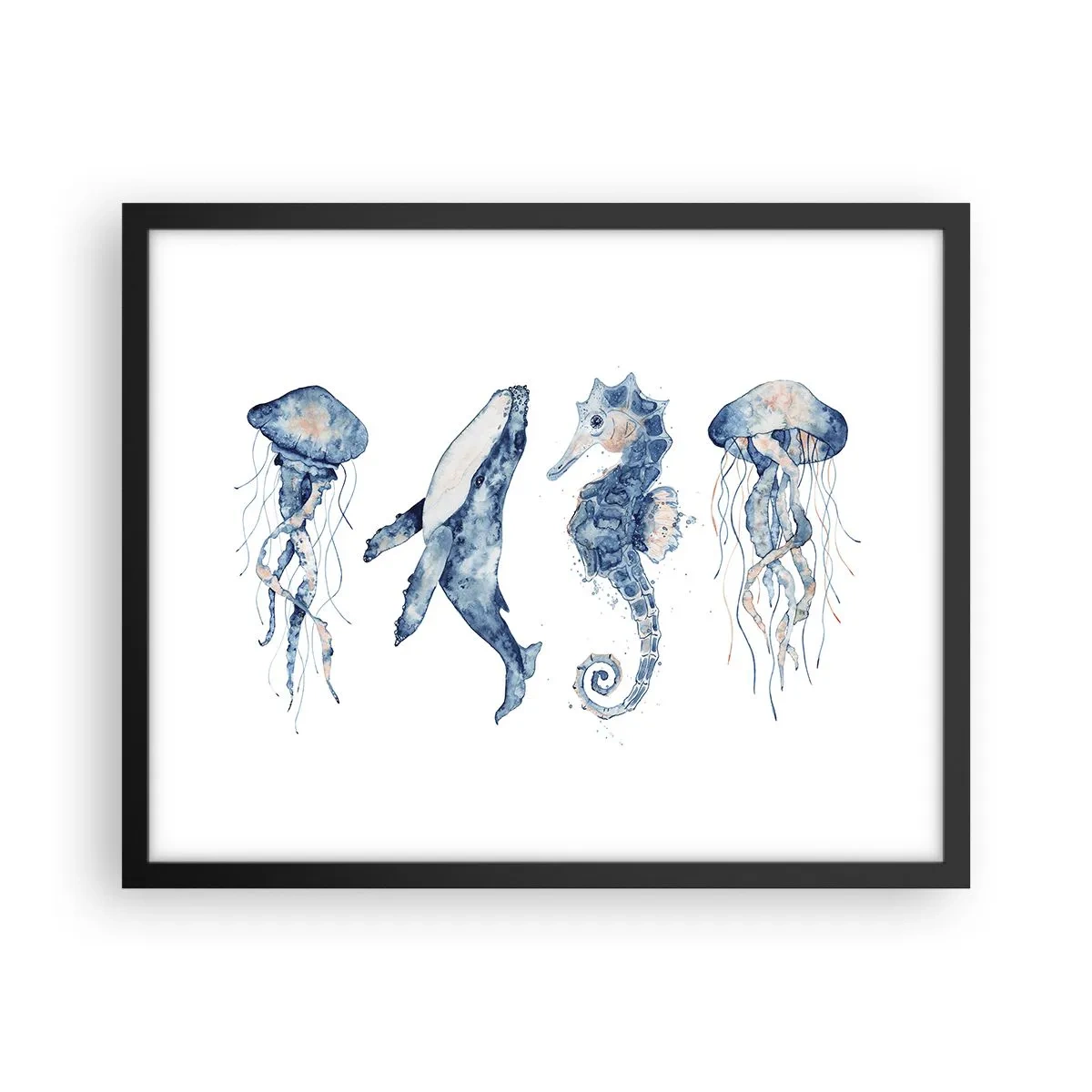 Plakat i sort ramme - Havets vidundere - 50x40 cm