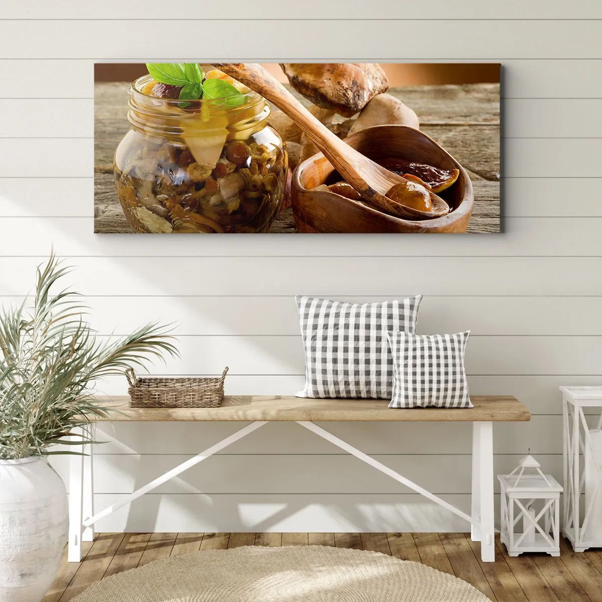 Lærredstryk - Billede på lærred - Frisk, saltet eller efterårssaltet.... - 160x50 cm