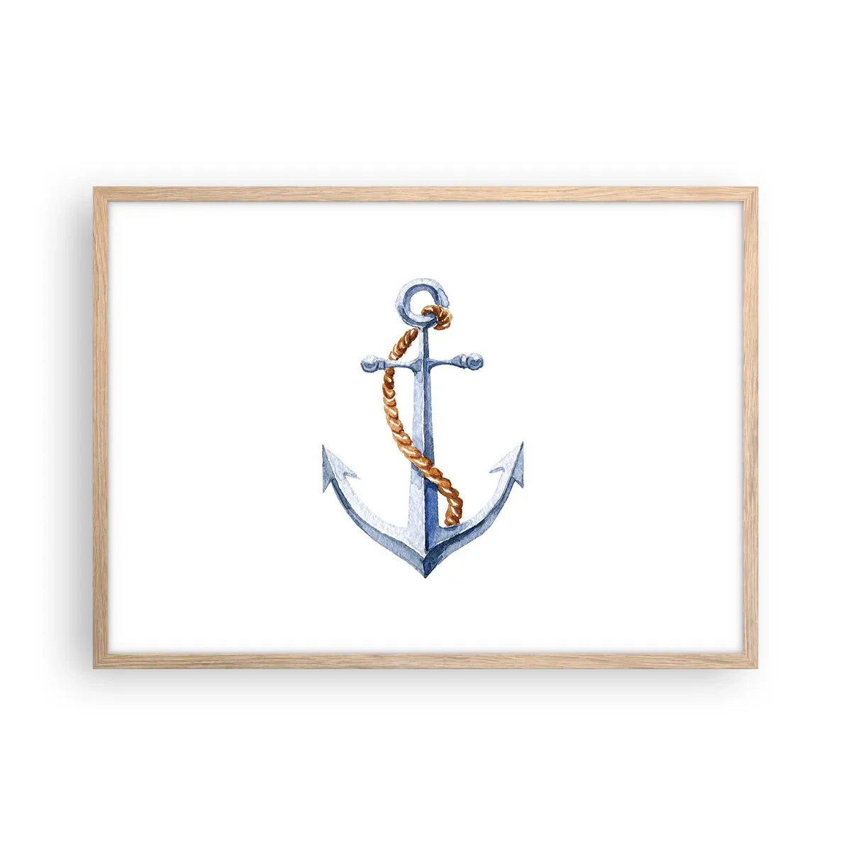 Plakat i ramme af lyst egetræ - Ahoj eventyr! - 70x50 cm