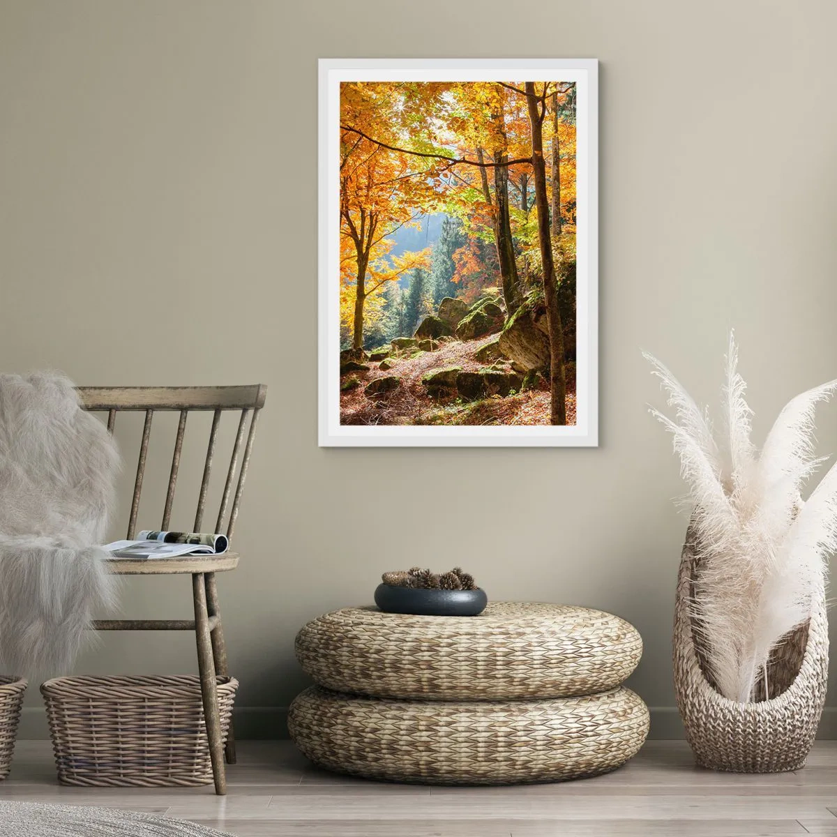 Plakat i hvid ramme - Tid til at slappe af - 40x50 cm