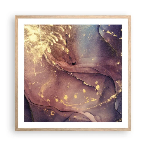 Plakat i ramme af lyst egetræ - Materie og ånd - 60x60 cm