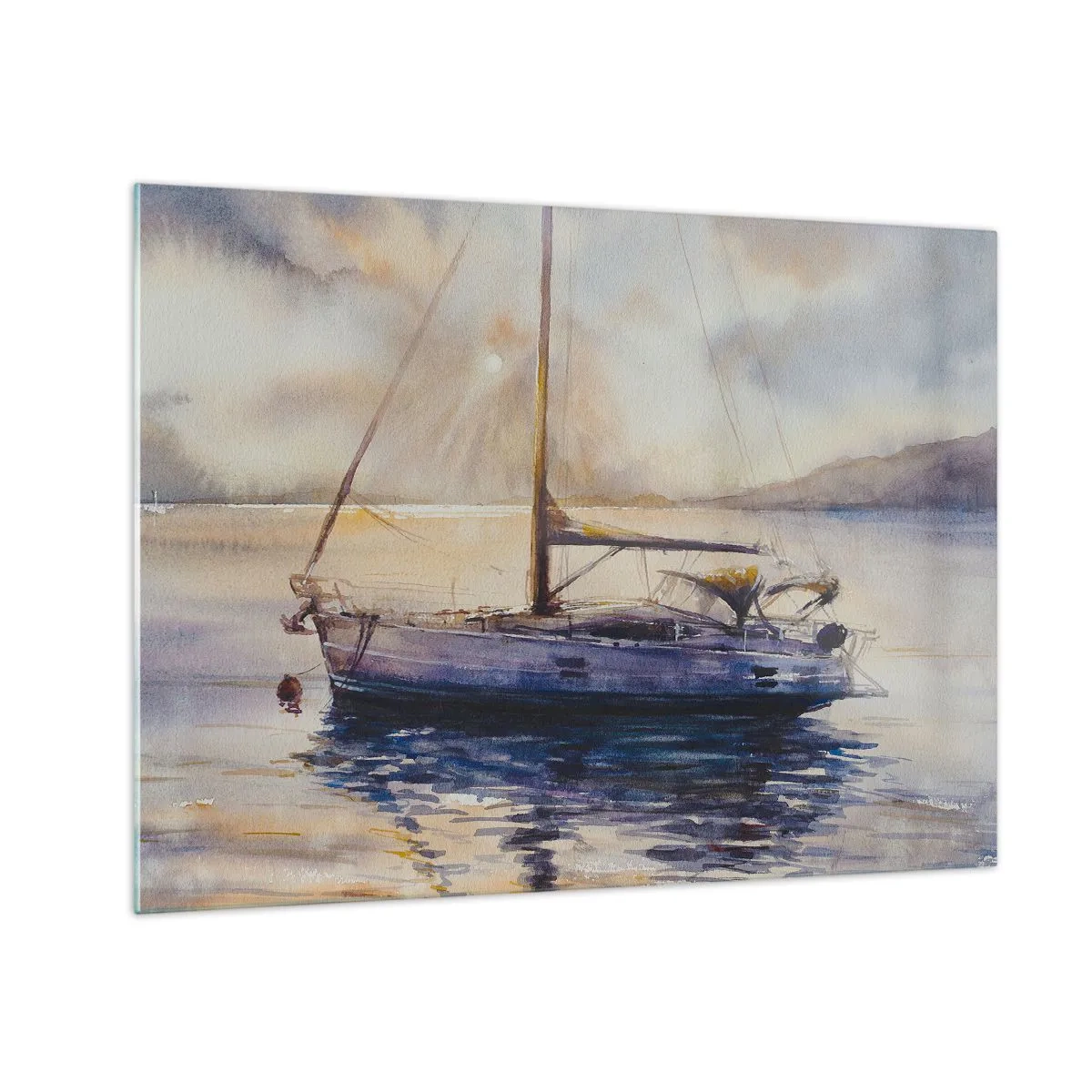 Billede på glas - Aften i bugten - 70x50 cm