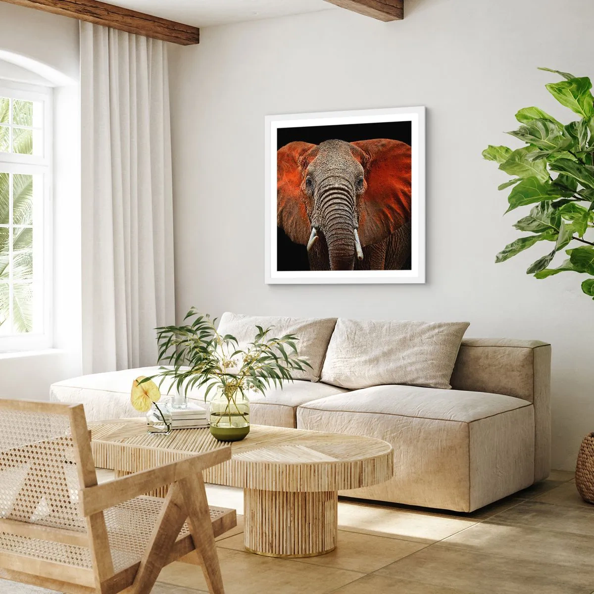 Plakat i hvid ramme - Jeg er vild, er du? - 60x60 cm