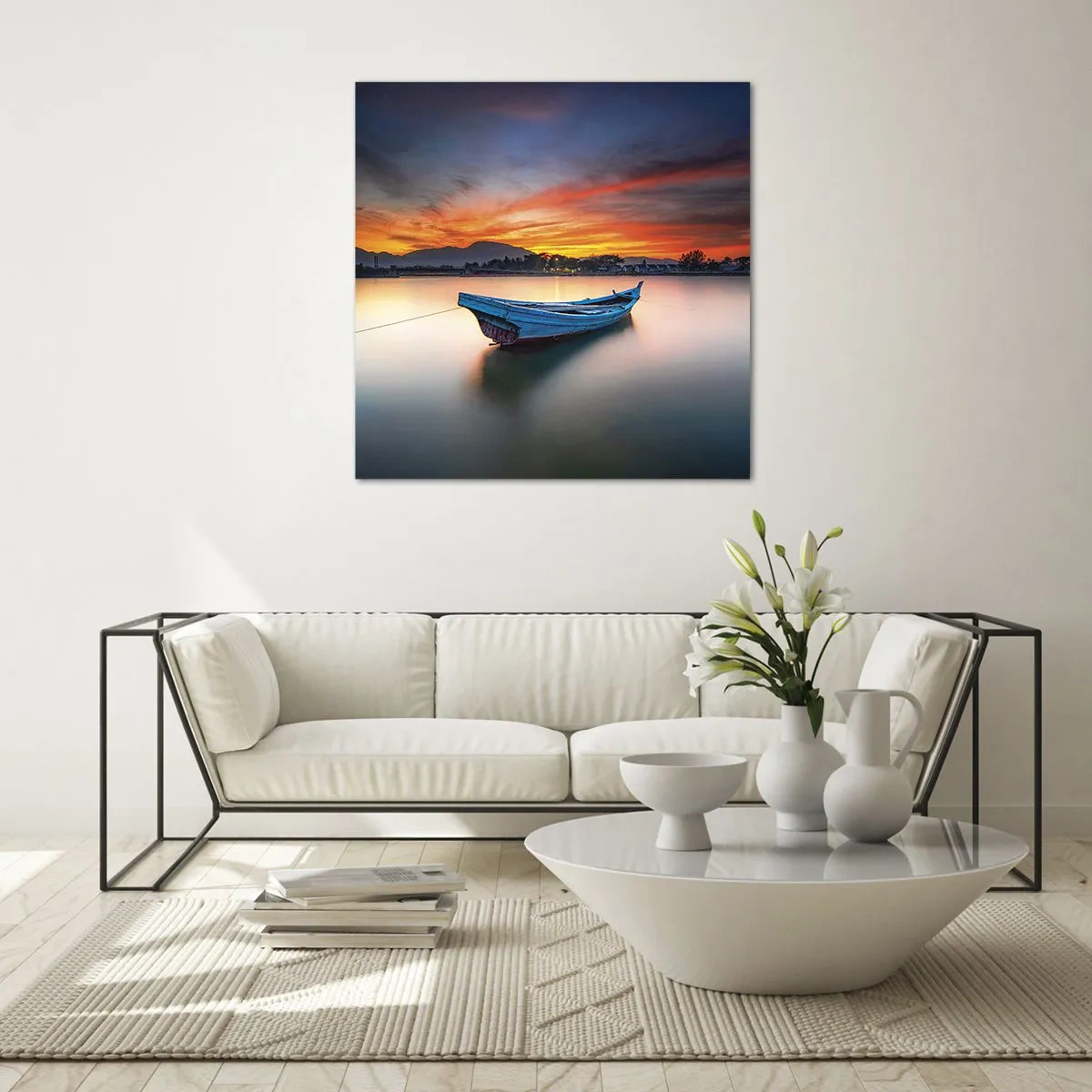 Billede på glas - En god nat er på vej - 70x70 cm
